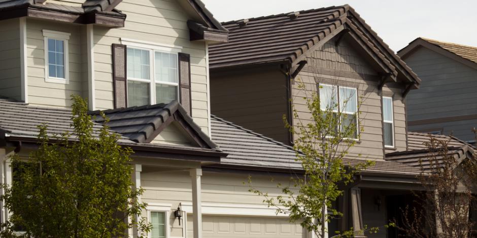 Neat row of homes in suburban area